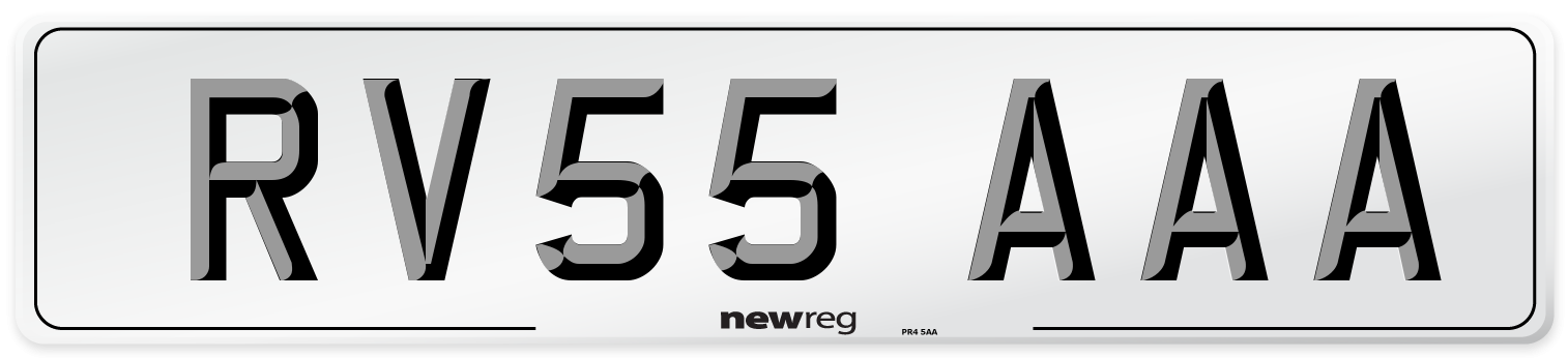 RV55 AAA Number Plate from New Reg